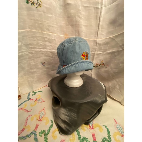 Disney,”Pooh”, Adult Denim Bucket Hat with embroidered Pooh and Tigger - Picture 8 of 12